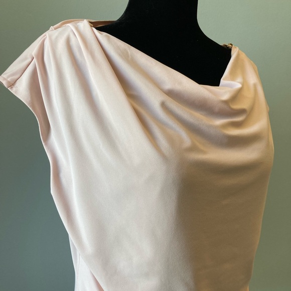 MELANIE LYNE: Drape Neck Zipper Detail Top - soft pink - Picture 4 of 9